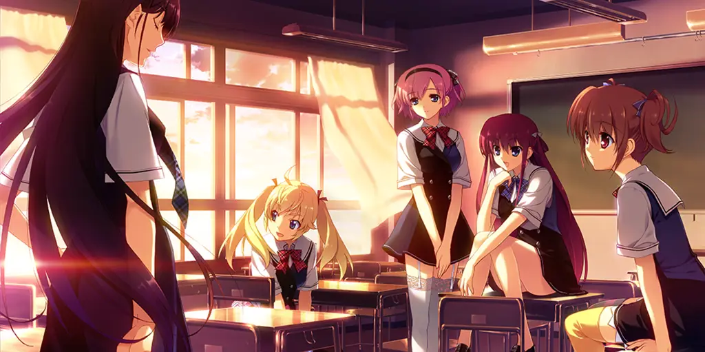 Cuplikan adegan romantis dari visual novel