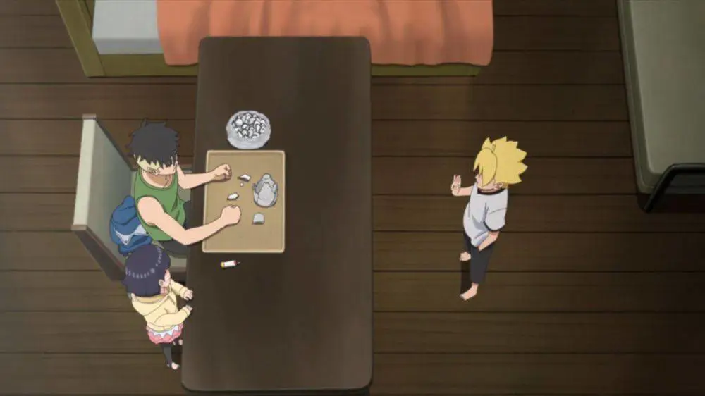 Screenshot adegan menegangkan dari Boruto episode 197