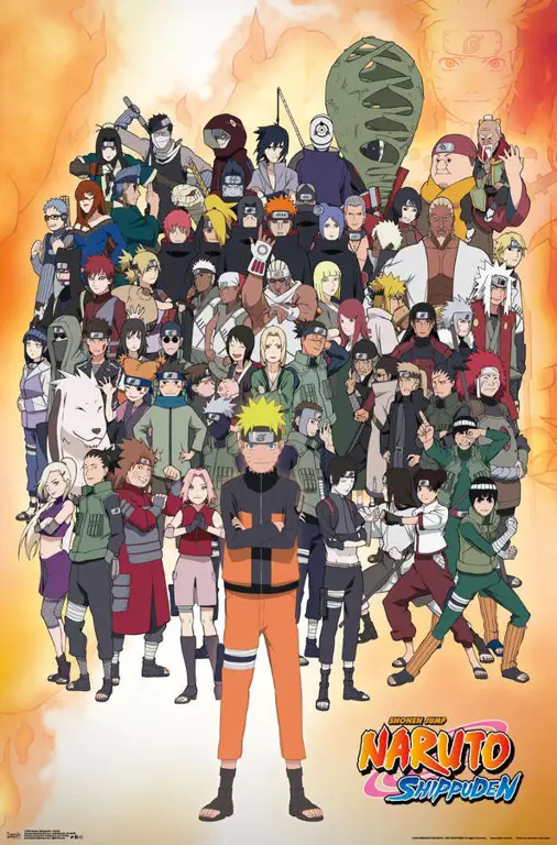 Gambar karakter Naruto sedang beraksi