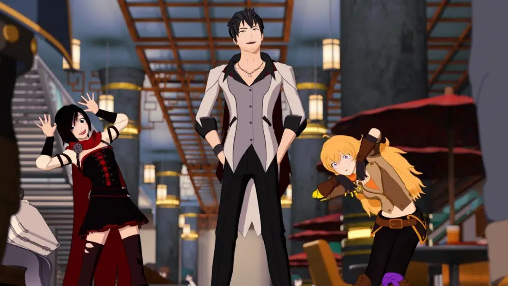 Screenshot dari RWBY Volume 6 yang menampilkan karakter utama