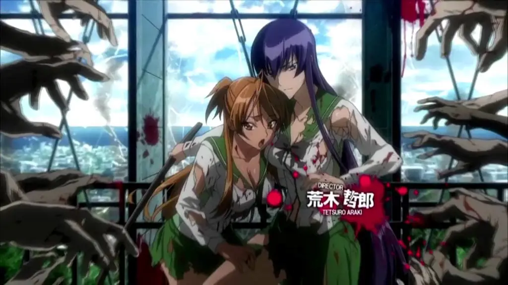 Adegan zombie menegangkan dalam anime Highschool of the Dead