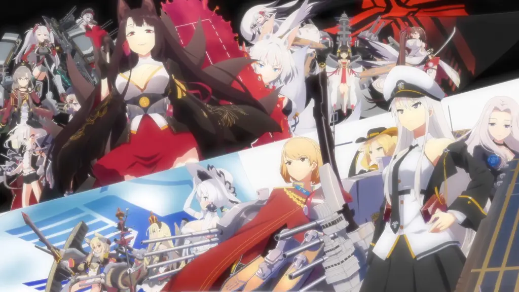 Para karakter anime Azur Lane berinteraksi