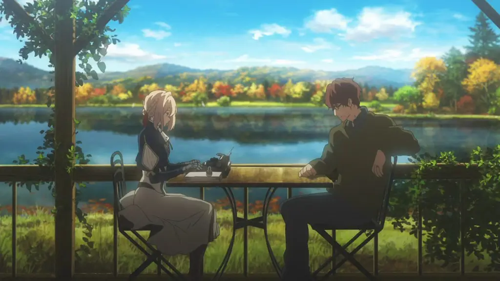 Gambar adegan emosional dari Violet Evergarden