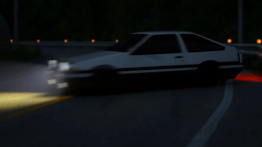 Gambar AE86 sedang melakukan drift dalam anime Initial D