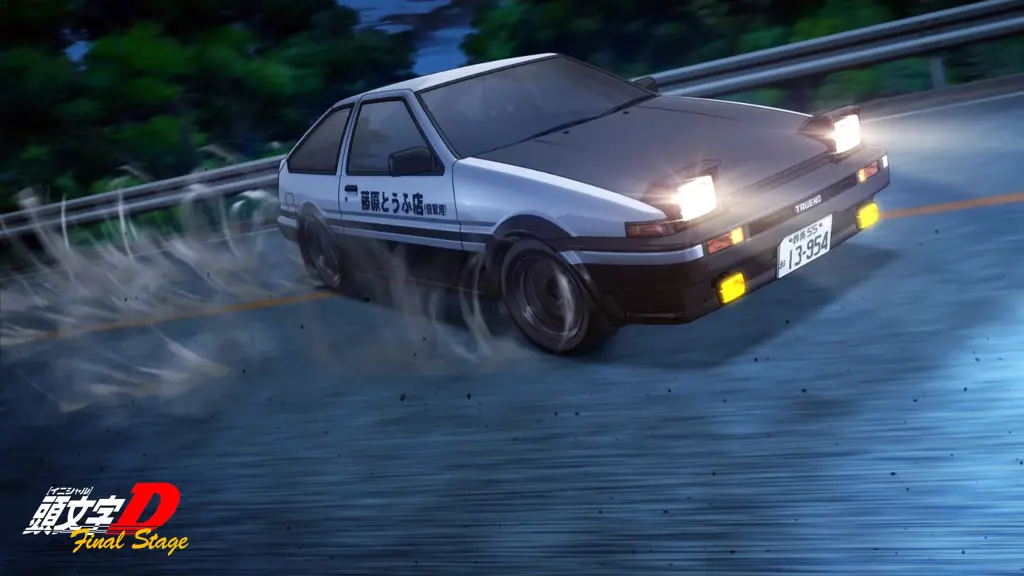 Screenshot anime Initial D yang menampilkan mobil AE86