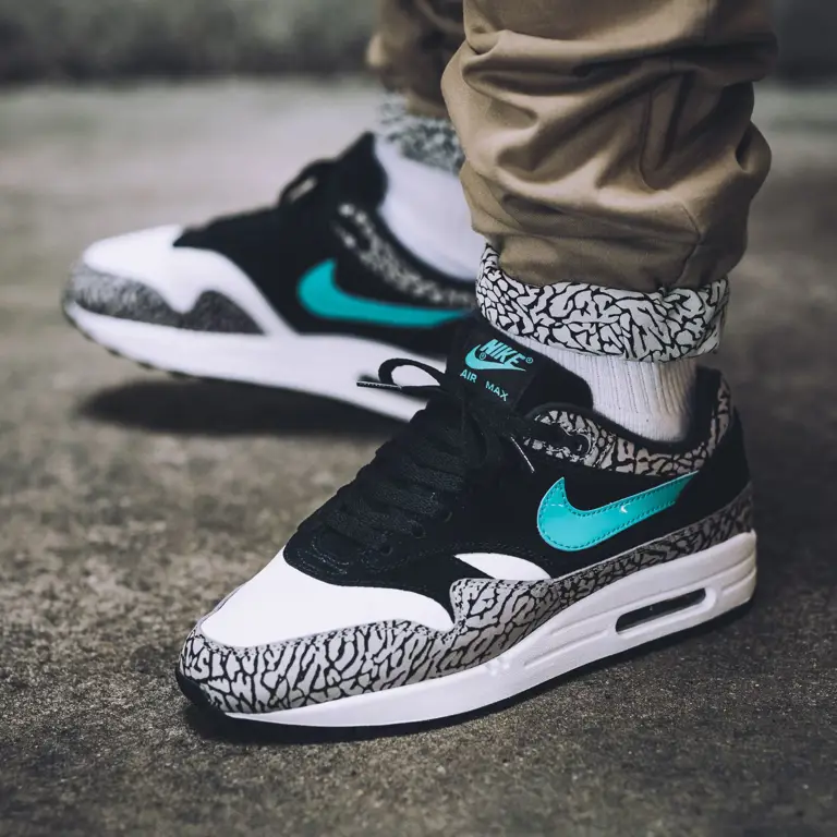 Gambar orang memakai Air Max 1 Atmos Animal