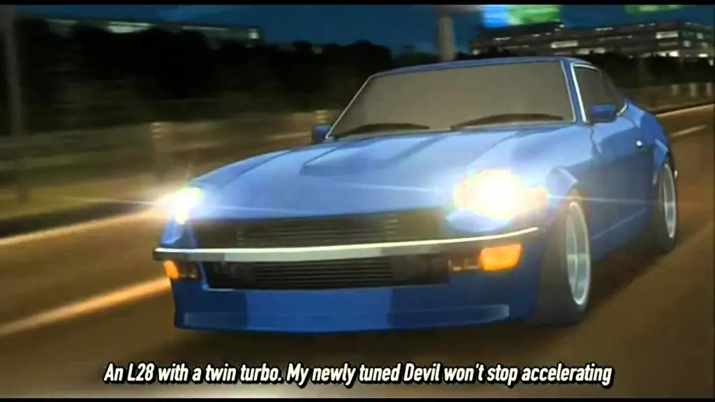 Cuplikan adegan dari anime Wangan Midnight