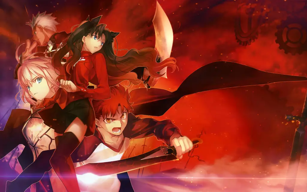 Gambar adegan pertarungan yang menegangkan di Fate Stay Night