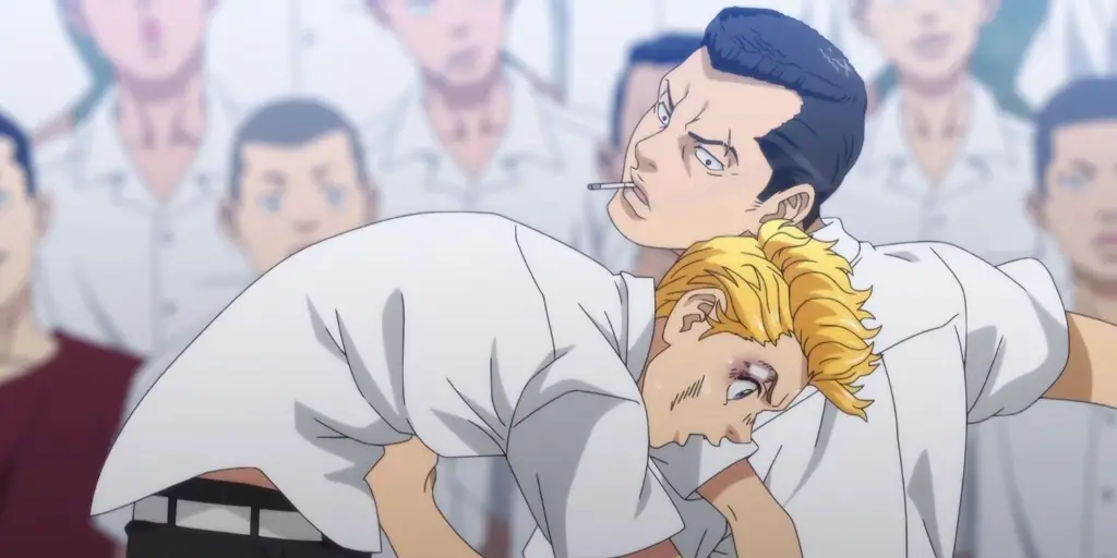 Aksi menegangkan dalam anime Tokyo Revengers Gambar adegan pertarungan dalam anime Tokyo Revengers