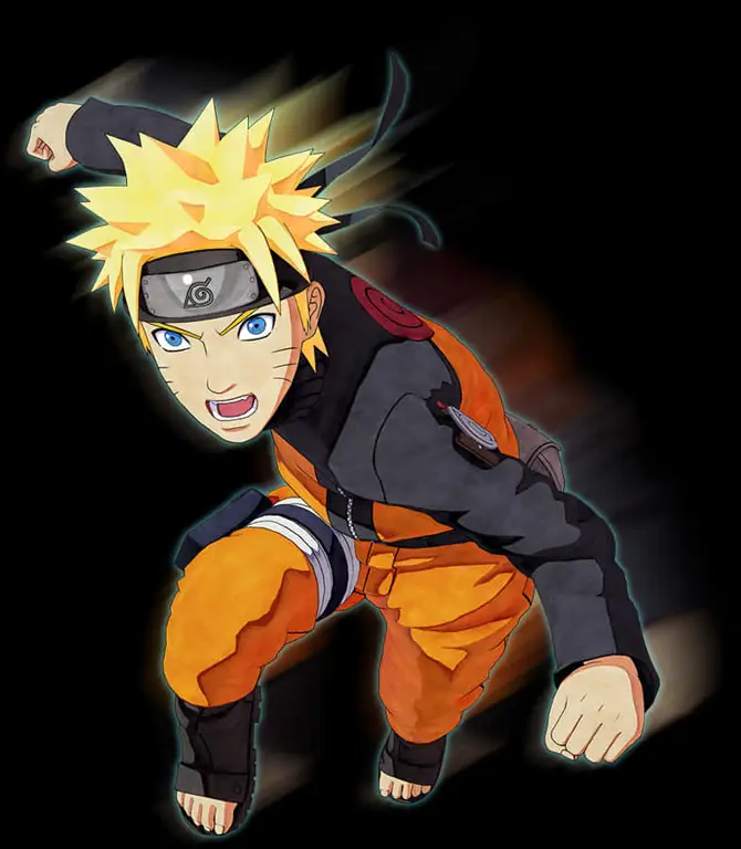 Gambar para karakter Naruto dalam pose aksi yang dinamis