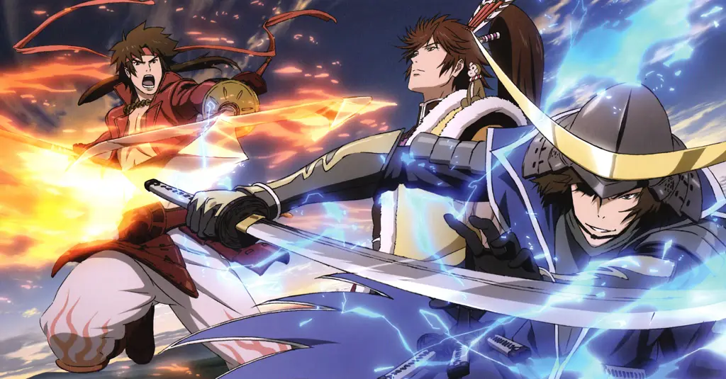 Adegan pertarungan anime Sengoku Basara yang epik