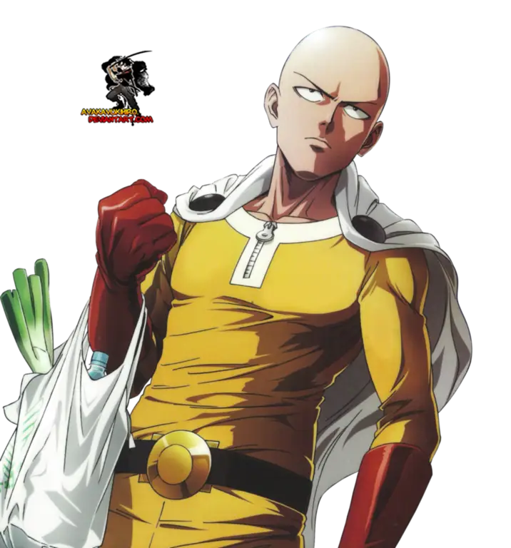Aksi Saitama yang memukau Gambar adegan pertarungan Saitama melawan musuh yang kuat.