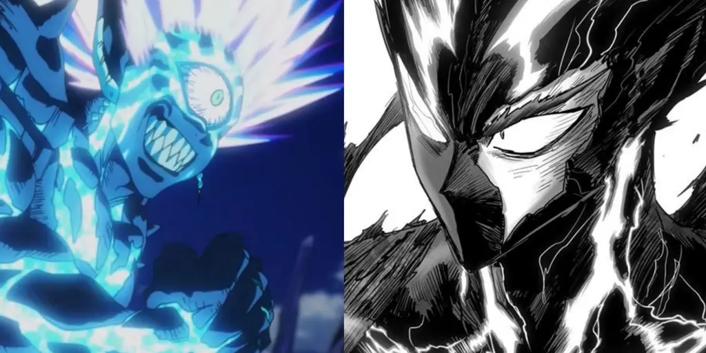 Gambar berbagai karakter One Punch Man sedang bertarung