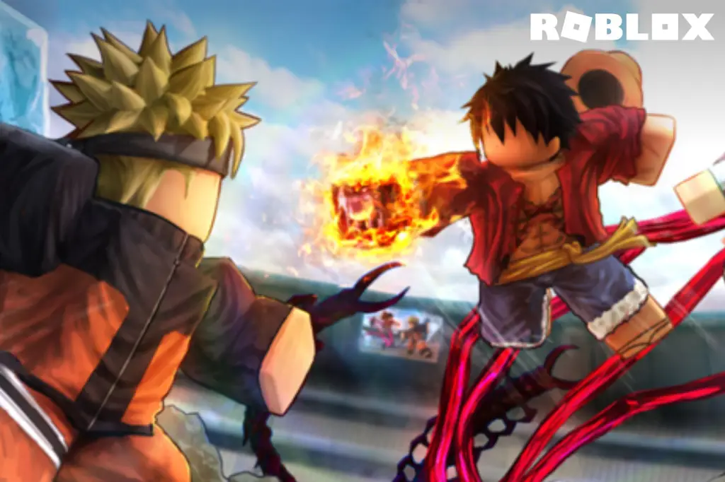 Cuplikan gambar game fighting anime di Roblox