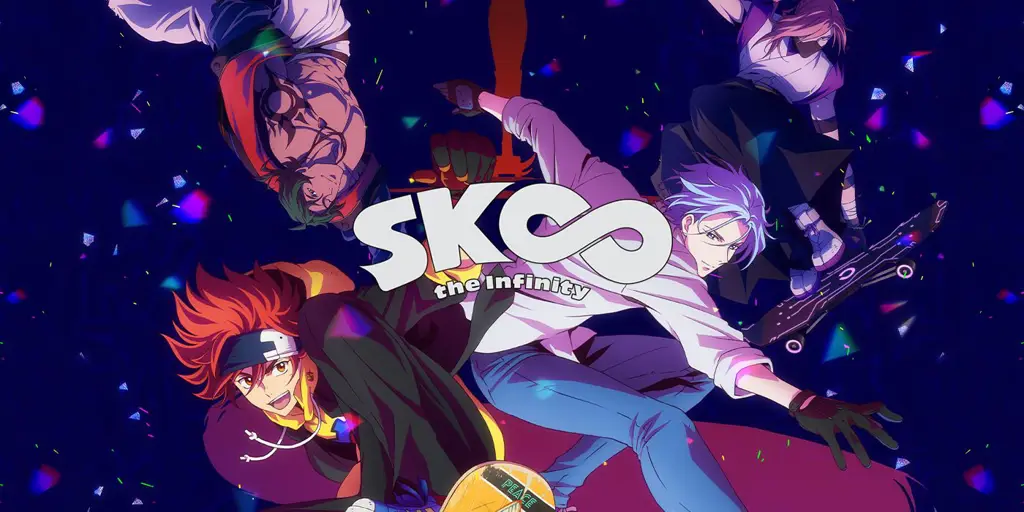 Gambar adegan skateboarding dalam anime SK8 the Infinity