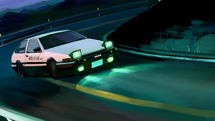 Adegan balap mobil menegangkan dalam film anime Initial D