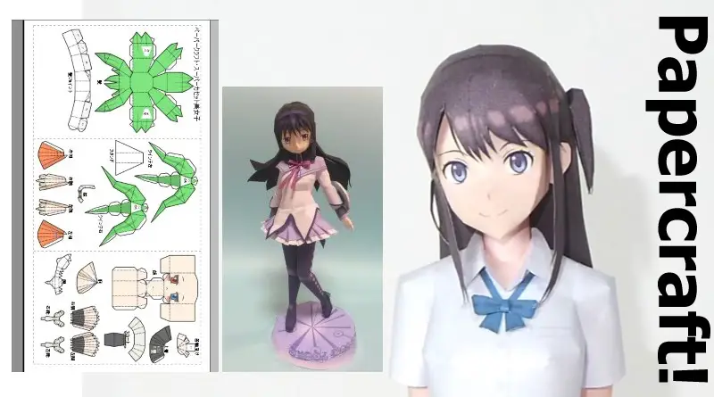 Berbagai alat dan bahan untuk membuat papercraft anime 3D