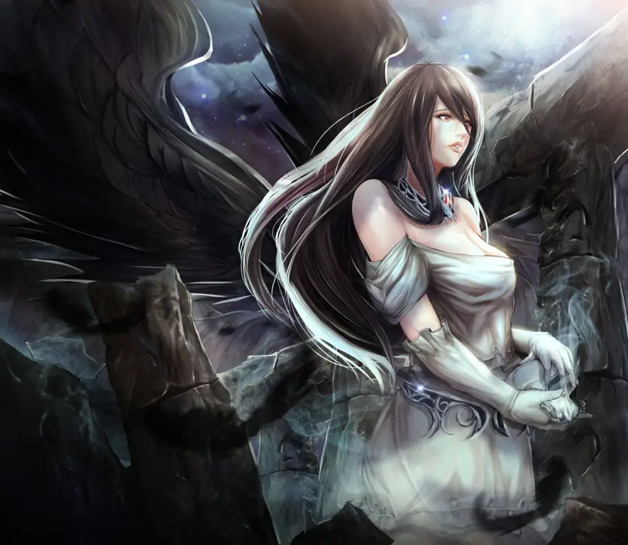 Gambar Albedo dari anime Overlord