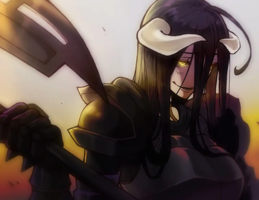 Gambar Albedo dari anime Overlord