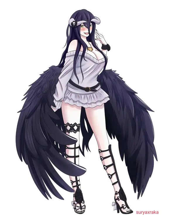 Gambar Albedo dari anime Overlord