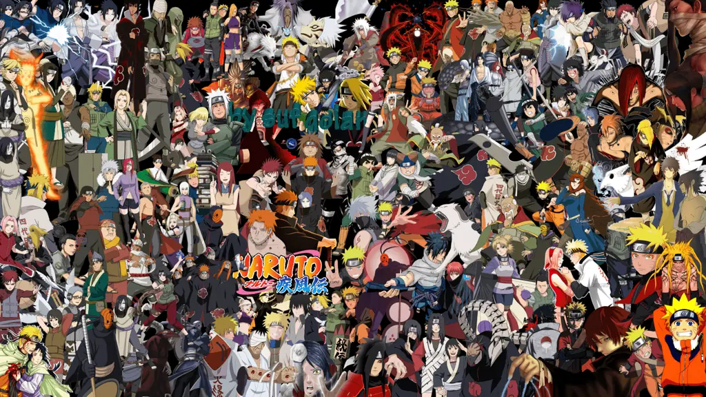 Gambar para karakter Naruto dalam Perang Dunia Shinobi Keempat