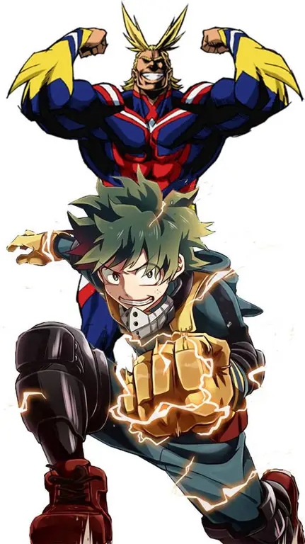 All Might dan Deku dalam adegan film