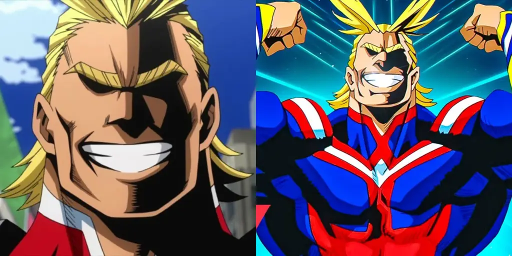 Gambar All Might, simbol perdamaian dalam Boku no Academia