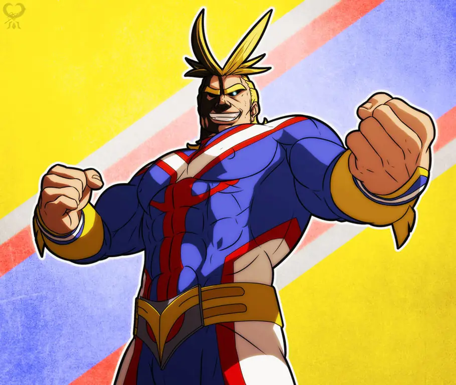 Gambar All Might, pahlawan terkuat