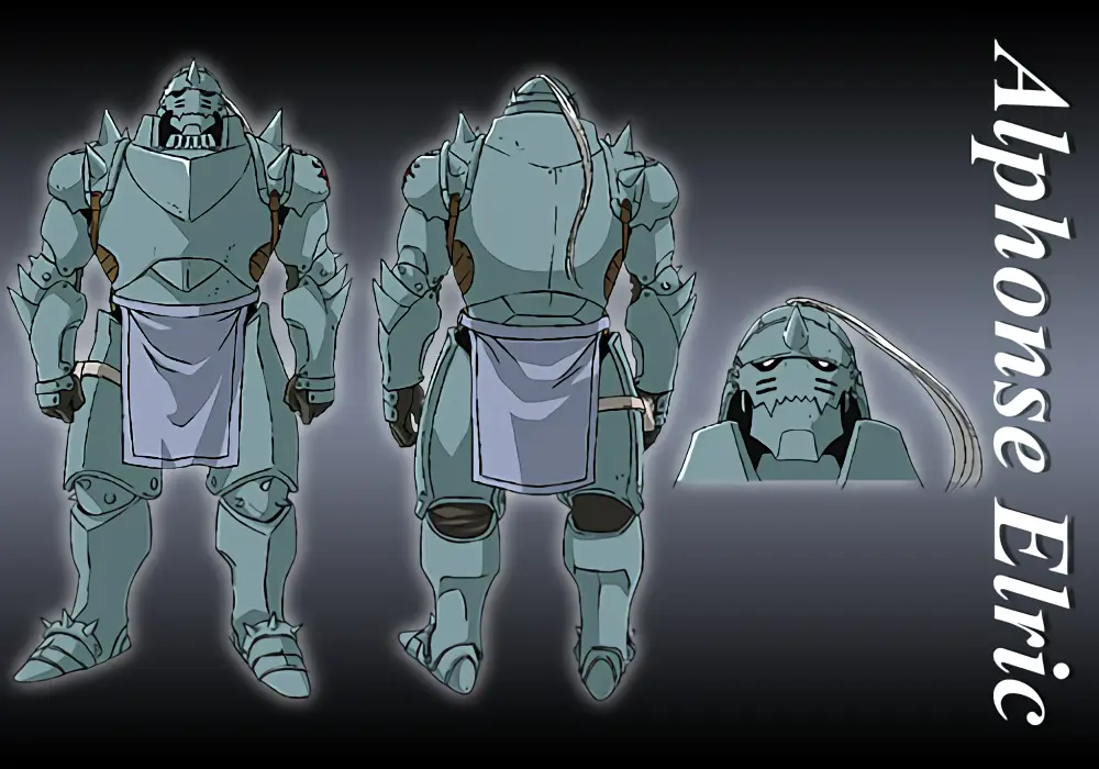 Alphonse Elric dalam wujud baju besi dari Fullmetal Alchemist 2003