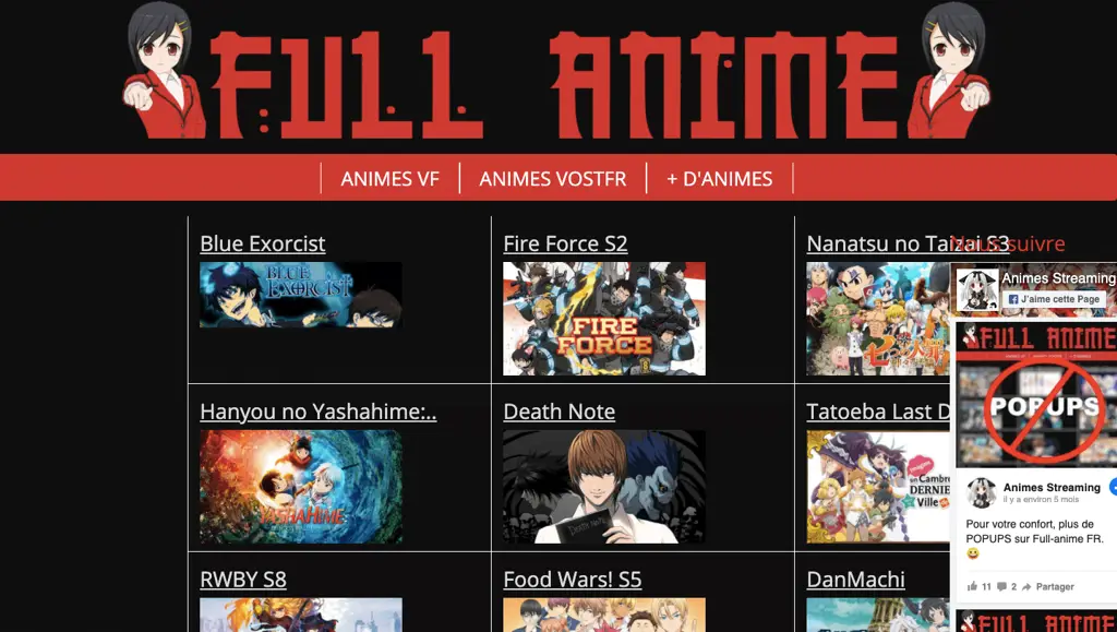 Berbagai situs streaming anime