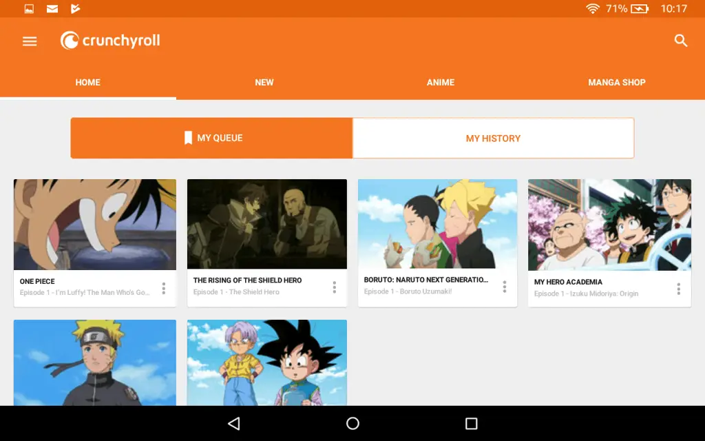 Antarmuka Crunchyroll