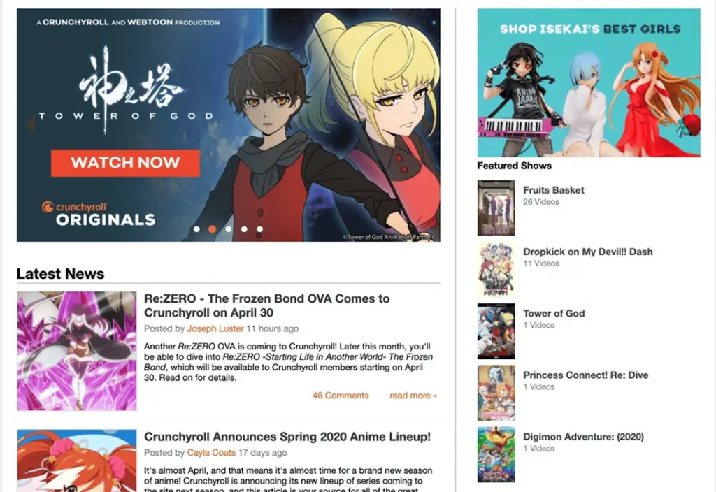 Gambar yang menunjukkan beberapa alternatif situs streaming anime legal