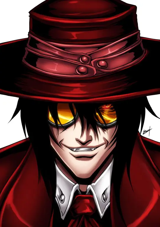 Gambar Alucard, karakter utama dalam anime Hellsing