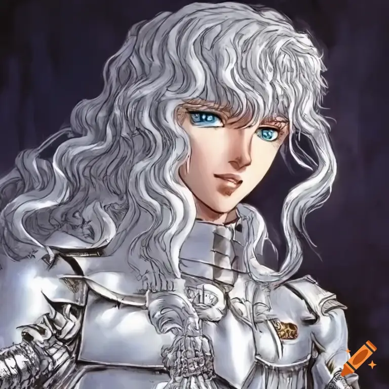 Gambar Griffith, pemimpin Band of the Hawk, dalam anime Berserk