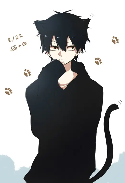 Gambar anak kucing anime yang kuat