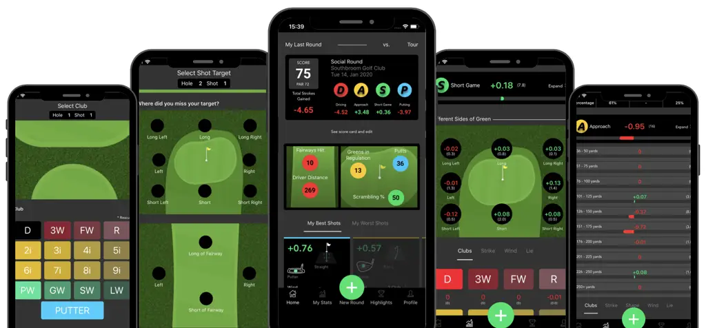 Pegolf menganalisis data di tablet