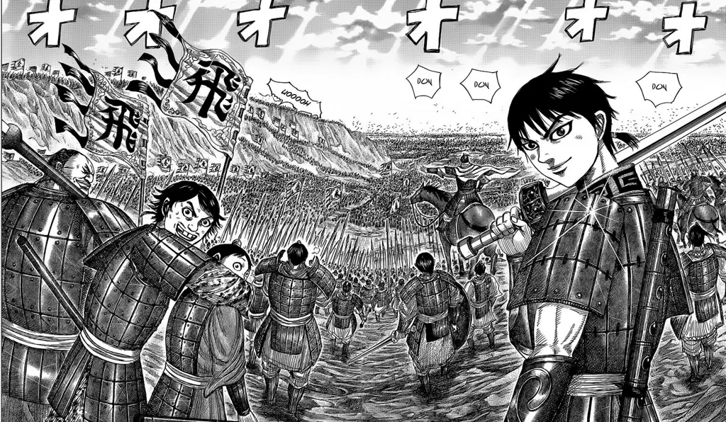 Formasi pertempuran di Kingdom manga chapter 783