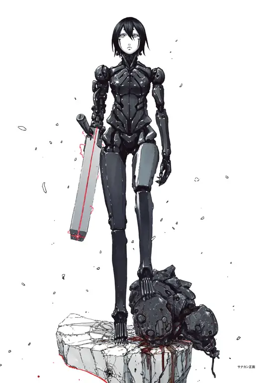 Robot Safeguard yang besar dan menakutkan dari manga Blame!