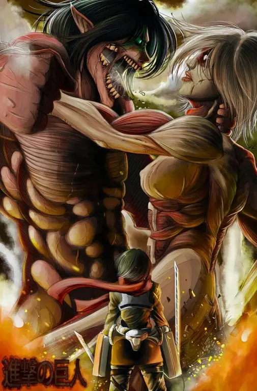 Ancaman Titan yang mengintai Gambar Titan yang mengerikan