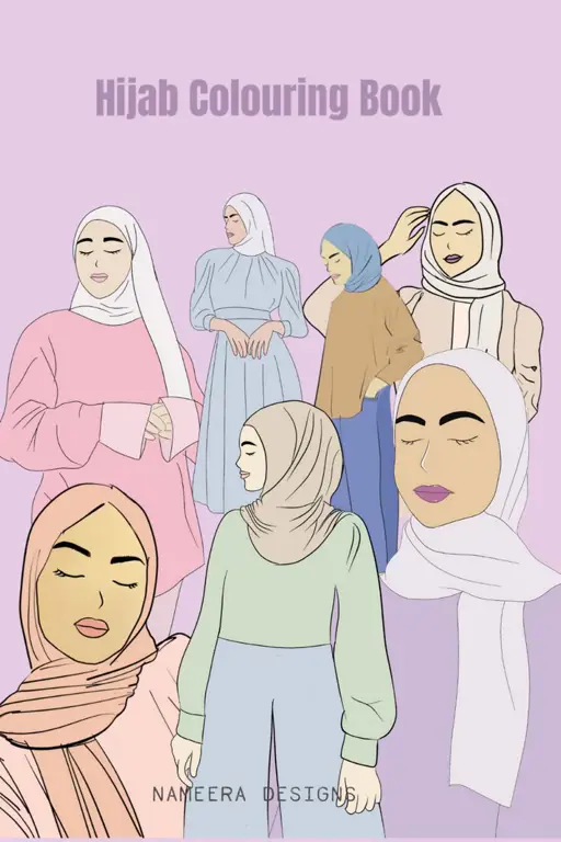 Berbagai halaman mewarnai gaya hijab anime