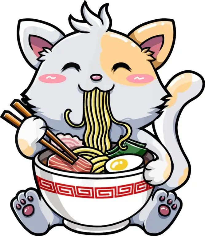 Berbagai gaya seni ramen cat anime