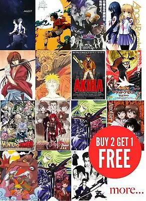 Gambar berbagai poster film anime dengan berbagai genre.