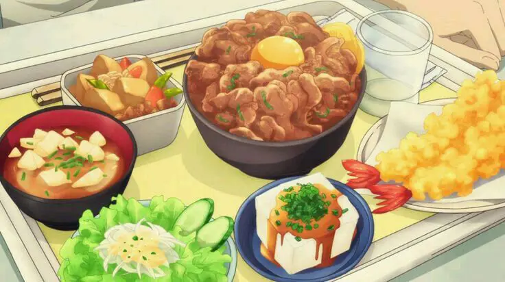 Berbagai macam hidangan masakan dalam manga