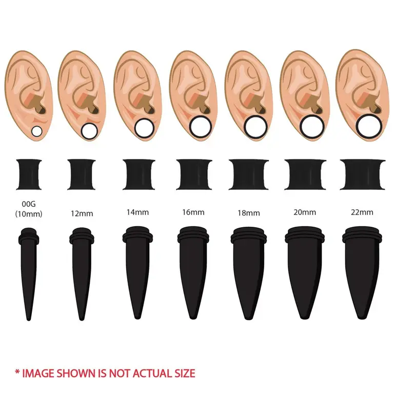 Berbagai ukuran anime ear gauges