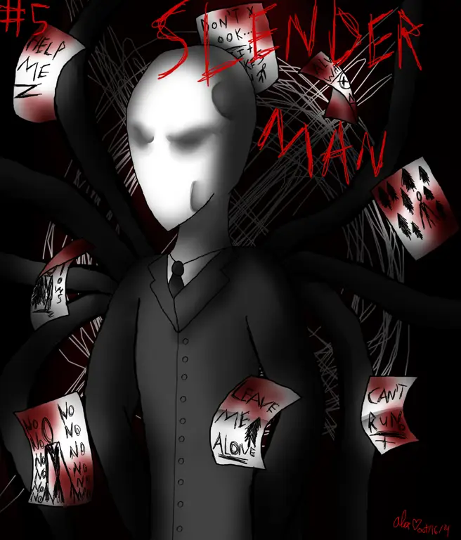 Animasi creepypasta Slenderman yang misterius dan menakutkan