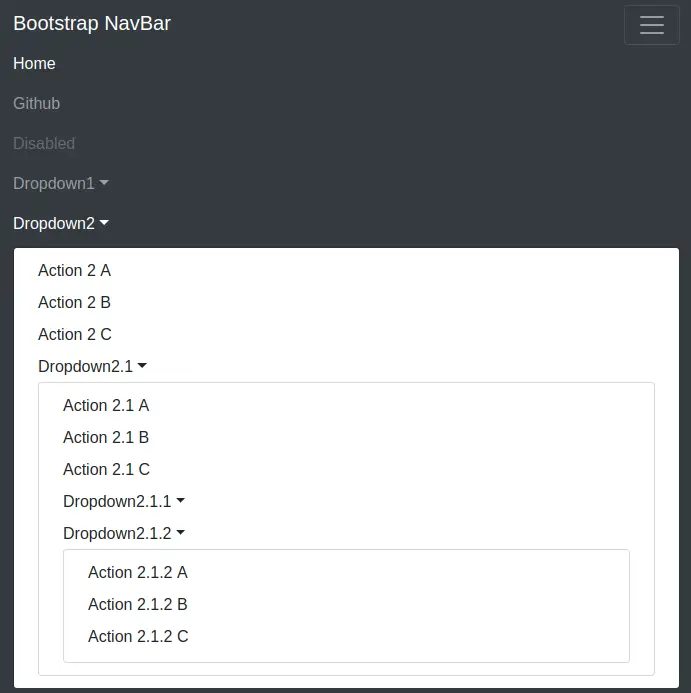 Contoh animasi dropdown navbar Bootstrap dengan CSS