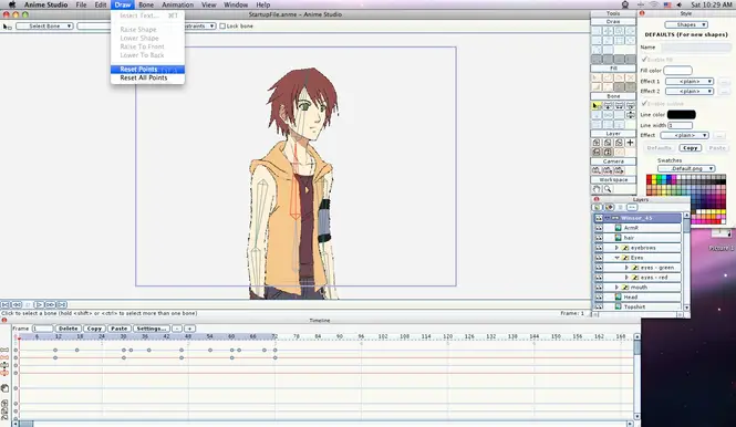 Contoh animasi karakter yang dibuat dengan Anime Studio 9.