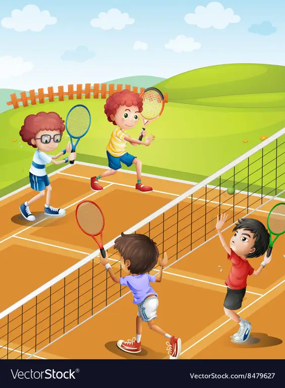 Animasi kartun tenis yang menarik