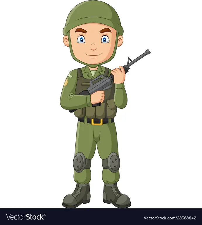 Animasi kartun tentara