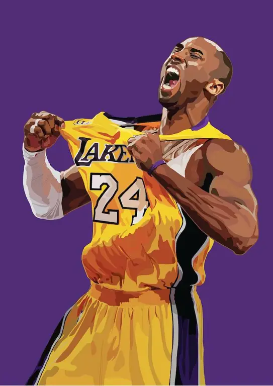 Gambar animasi Kobe Bryant bergaya kartun